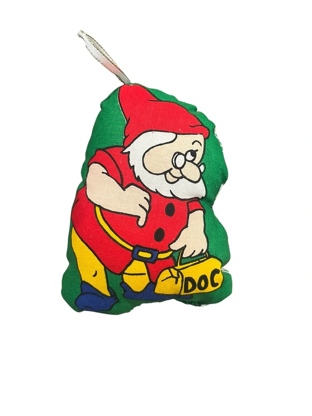 Vintage Seven Dwarfs Fabric Ornament Lot Doc Sneezy Bashful Happy Colorful